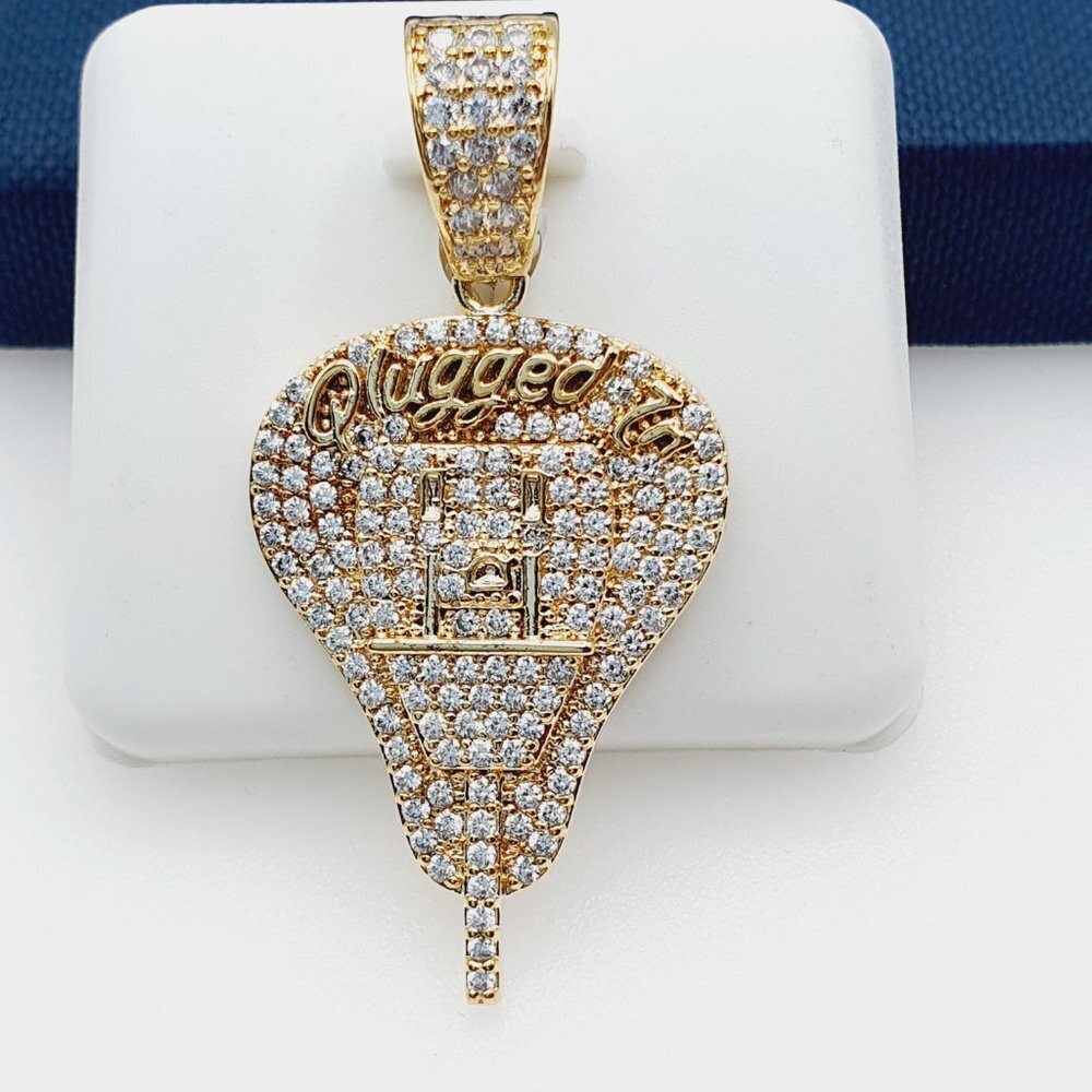 "14k Gold Plated Cubic Zircon Pendant, Inus1br095